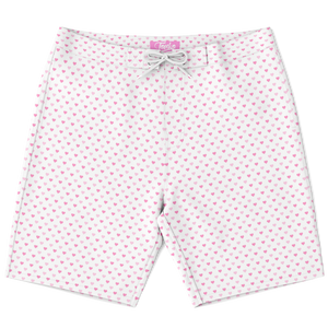 Tonko Soft Pink Hearts Board Shorts
