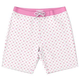 Tonko Soft Pink Hearts Board Shorts II